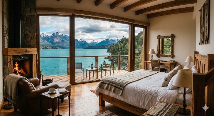 Foto desde las habitaciones con vista al lago