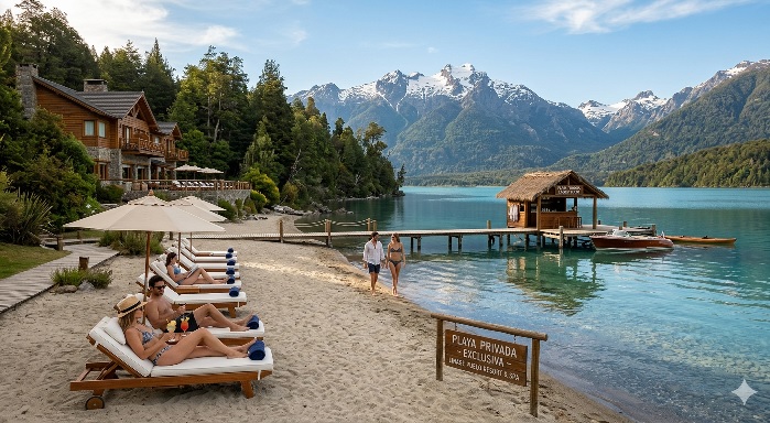 Foto de la playa privada